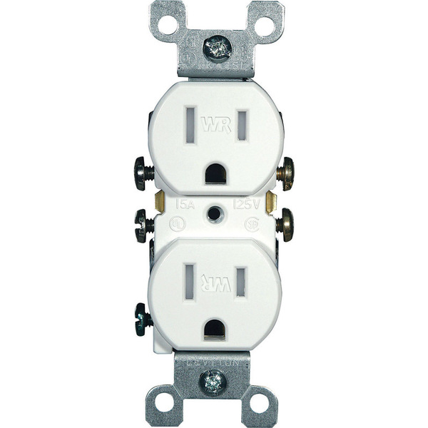 Leviton OUTLET DPLX 15A 125V WHT W5320-T0W